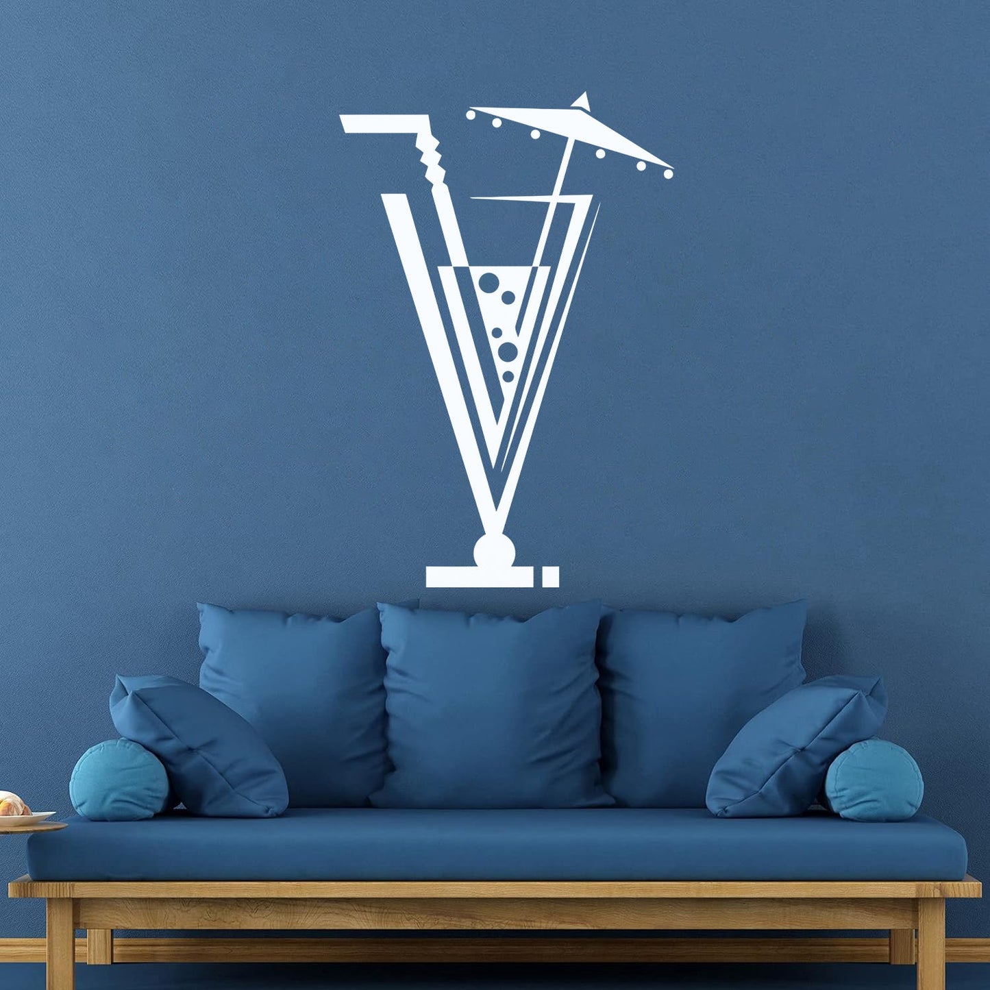 Drinks Collection Cocktail Glass Straw Umbrella Home N Vinyl Art Sticker Easy Installation