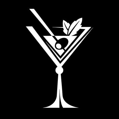 Engraving Stickers Glass Drinks Collection Martini Cocktail Cafe Art Mural Painting