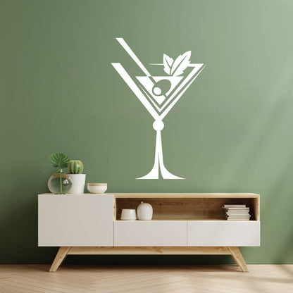 Engraving Stickers Glass Drinks Collection Martini Cocktail Cafe Art Mural Painting