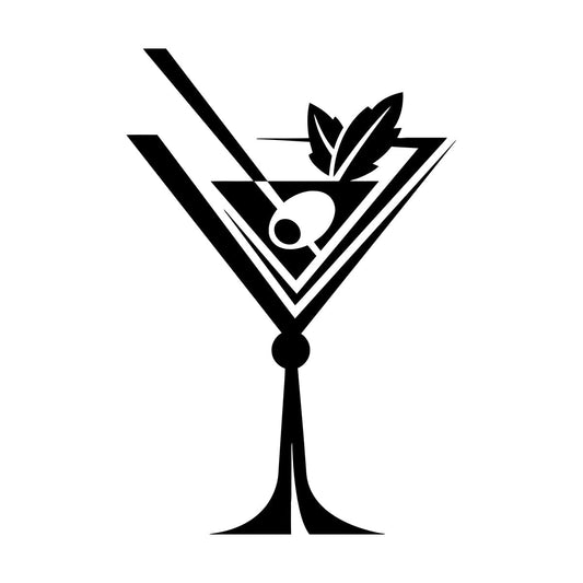 Engraving Stickers Glass Drinks Collection Martini Cocktail Cafe Art Mural Painting