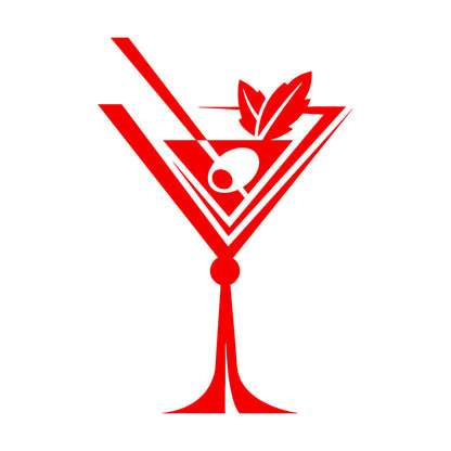 Engraving Stickers Glass Drinks Collection Martini Cocktail Cafe Art Mural Painting