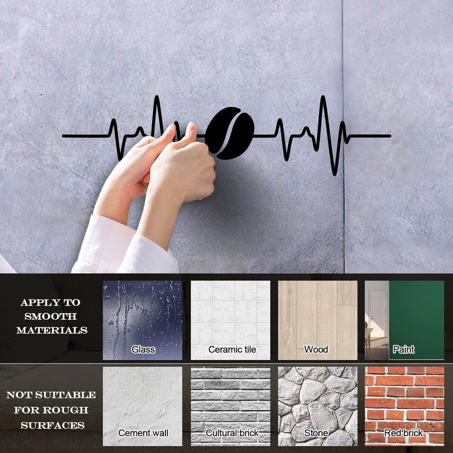 Wall Decals Pvc Coffee Pulse Coffee House Shop Bean Kitchen Dining Room Waterproof