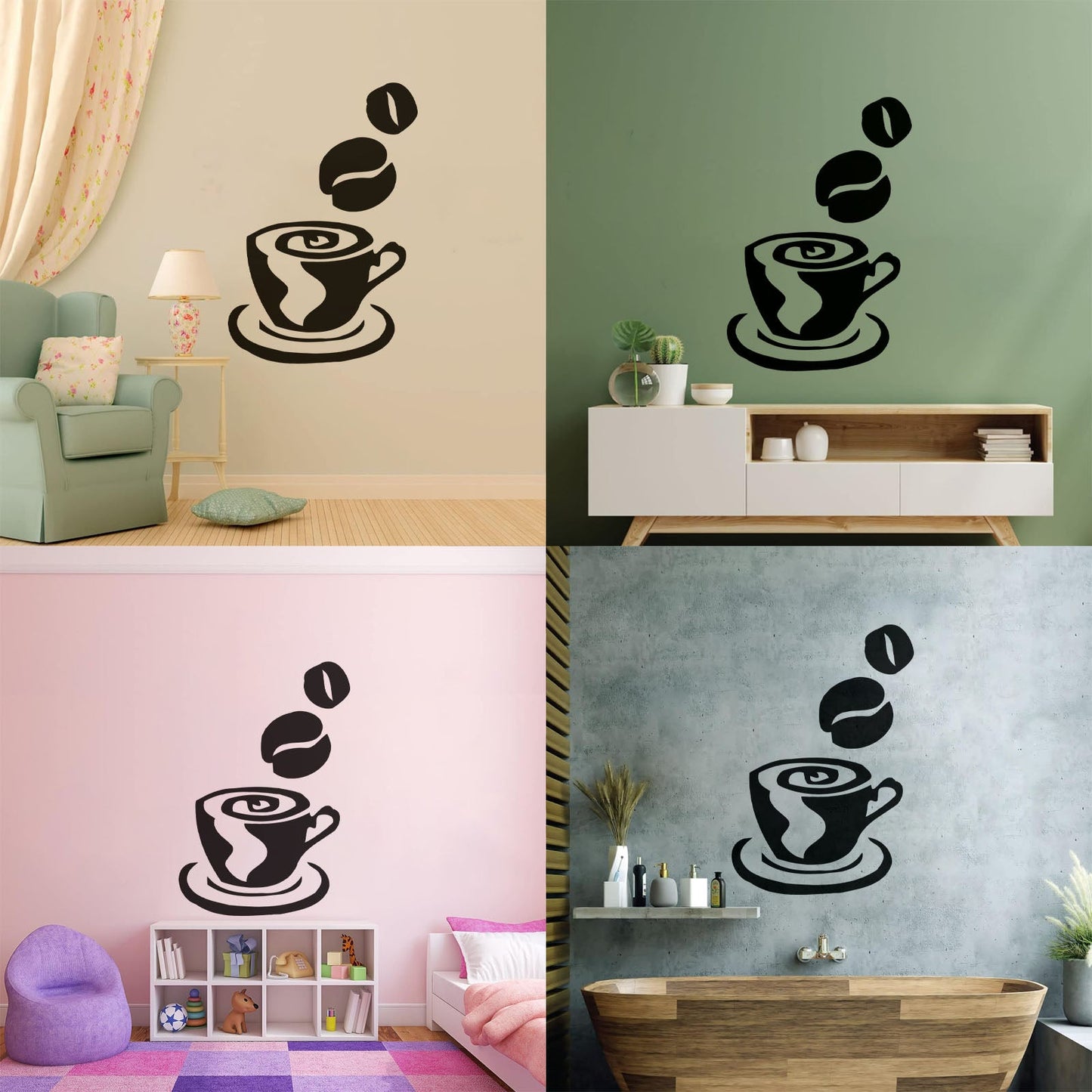 Wall Decals Paster Paper Coffee Tea Shop Restaurant Business Personalized Customization