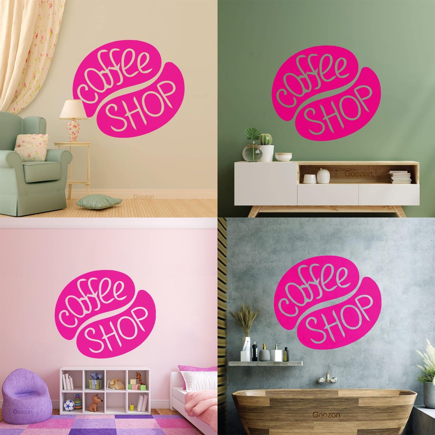 Vinyl Wall Stickers Coffee Tea Shop Restaurant Business Can Modify And Add Information