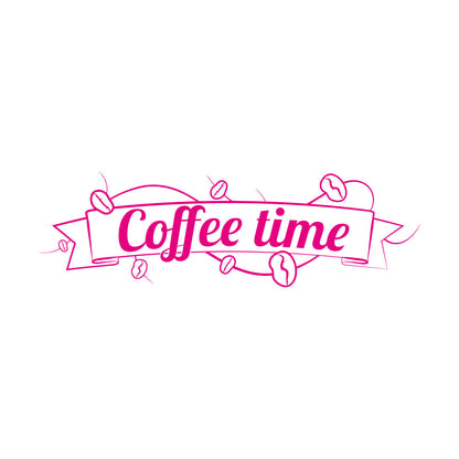 Vinyl Wall Decals Coffee Time Cafe Coffee Bean Lettering Quote Wall Beautification
