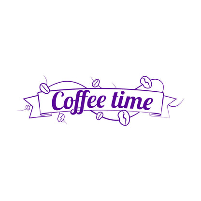 Vinyl Wall Decals Coffee Time Cafe Coffee Bean Lettering Quote Wall Beautification