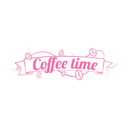 Vinyl Wall Decals Coffee Time Cafe Coffee Bean Lettering Quote Wall Beautification