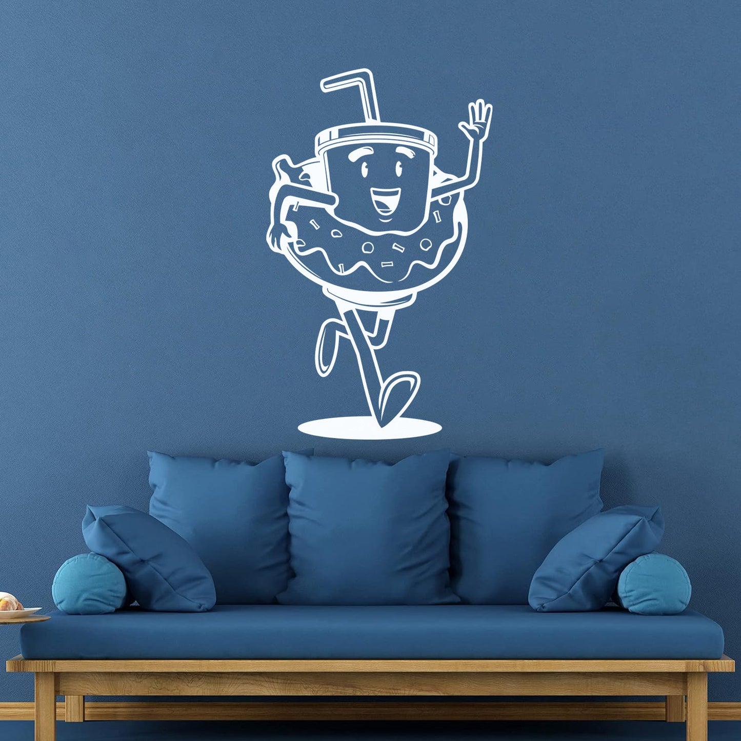 Mural And Wall Vinyl Decal Funny Cup Cafe Coffee Donut Window Decals