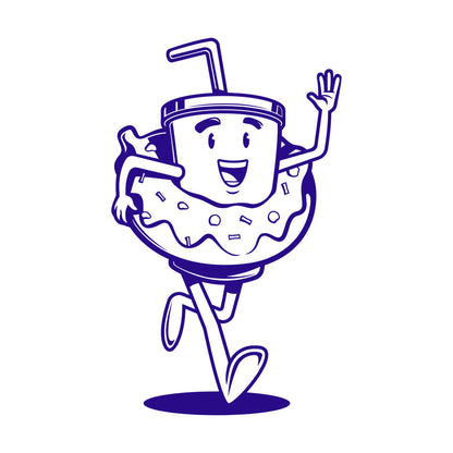 Mural And Wall Vinyl Decal Funny Cup Cafe Coffee Donut Window Decals