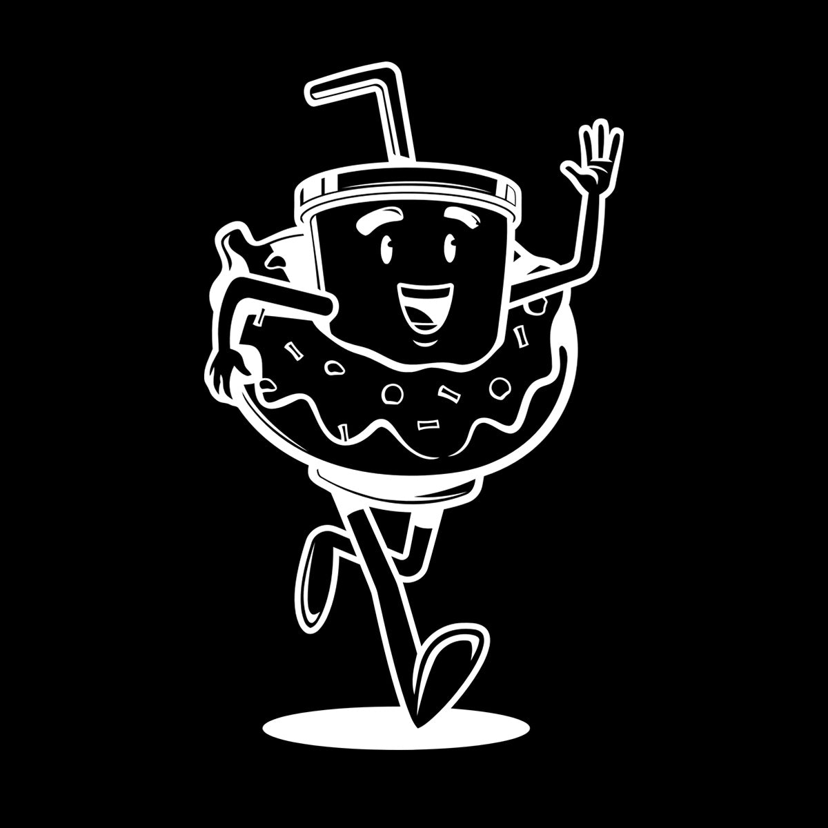 Mural And Wall Vinyl Decal Funny Cup Cafe Coffee Donut Window Decals