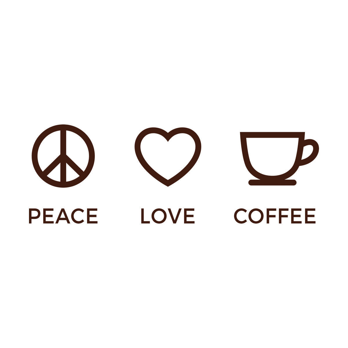 Wall Stickers Paster Paper Hippie Peace Love Coffee Lover Shop Kitchen Glass Stickers