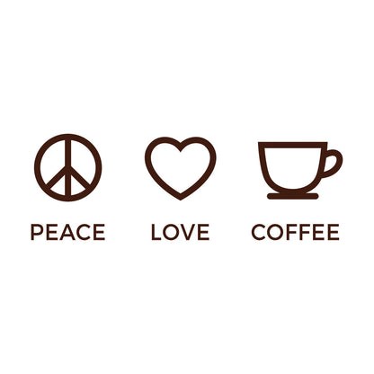 Wall Stickers Paster Paper Hippie Peace Love Coffee Lover Shop Kitchen Glass Stickers