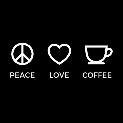 Wall Stickers Paster Paper Hippie Peace Love Coffee Lover Shop Kitchen Glass Stickers