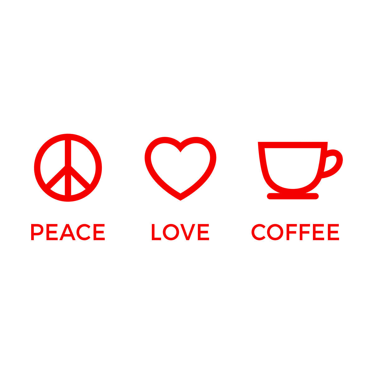 Wall Stickers Paster Paper Hippie Peace Love Coffee Lover Shop Kitchen Glass Stickers