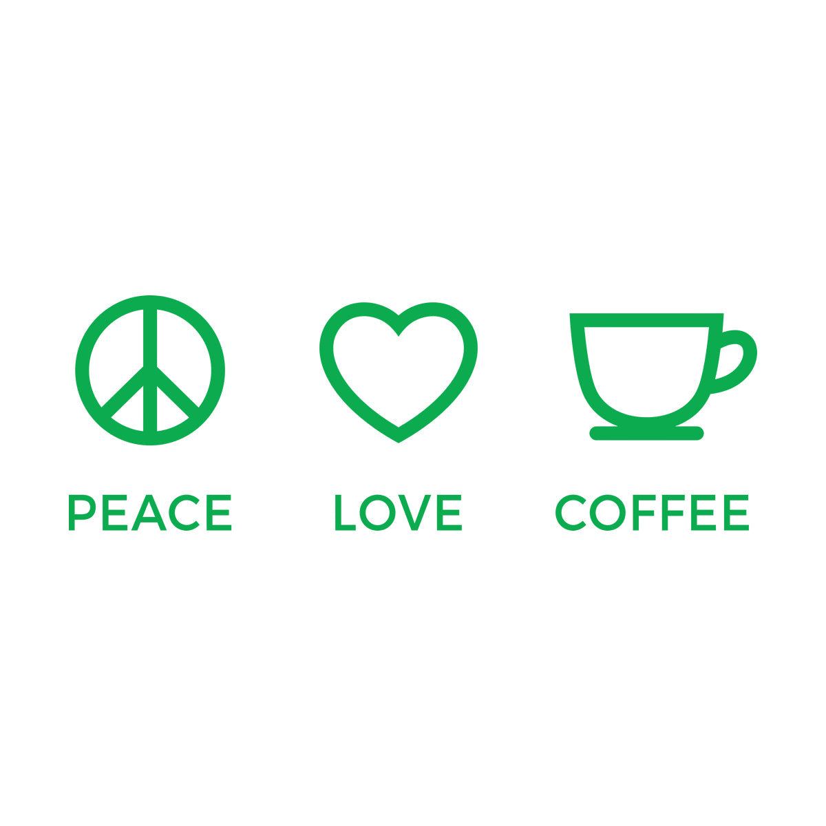 Wall Stickers Paster Paper Hippie Peace Love Coffee Lover Shop Kitchen Glass Stickers
