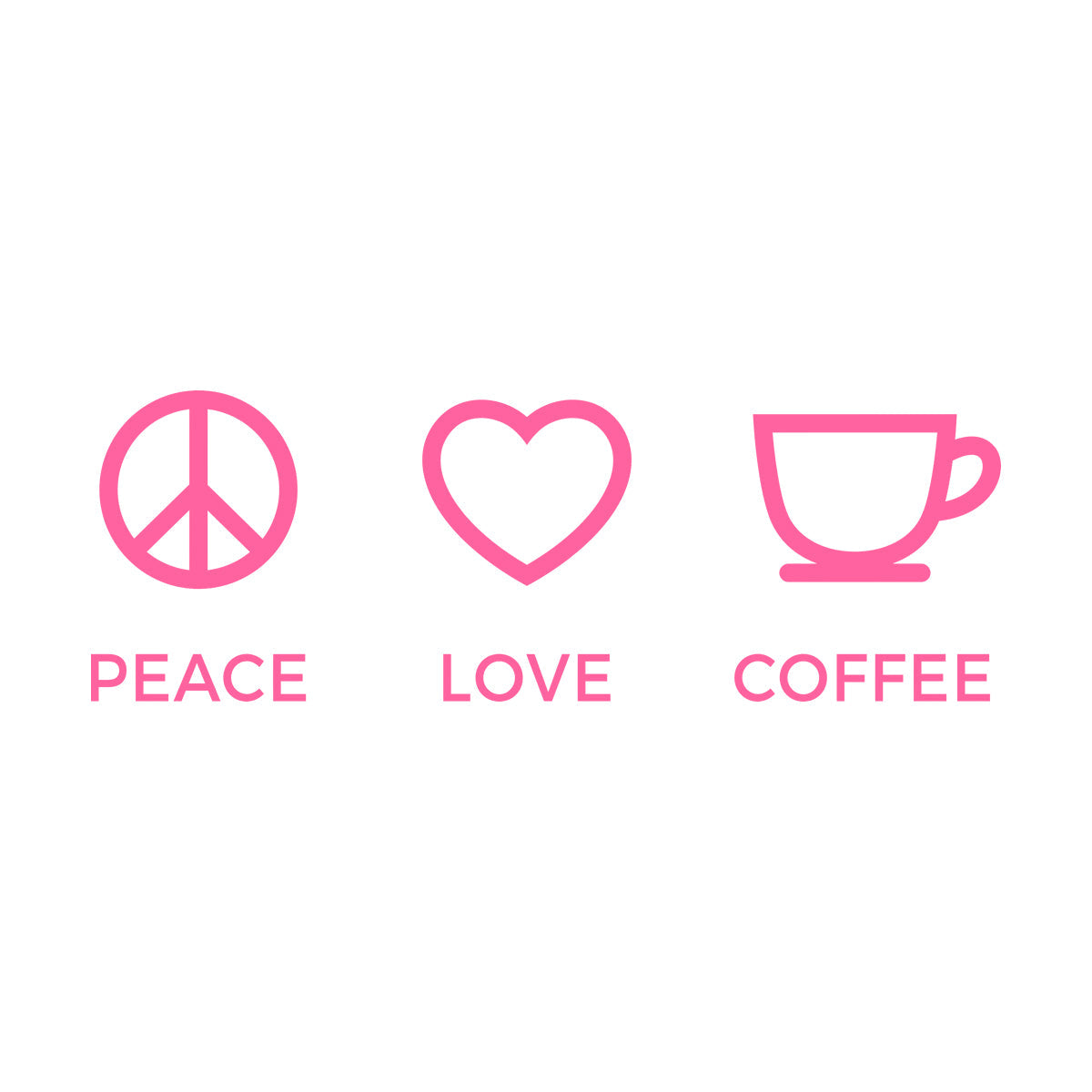 Wall Stickers Paster Paper Hippie Peace Love Coffee Lover Shop Kitchen Glass Stickers