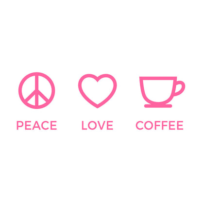 Wall Stickers Paster Paper Hippie Peace Love Coffee Lover Shop Kitchen Glass Stickers