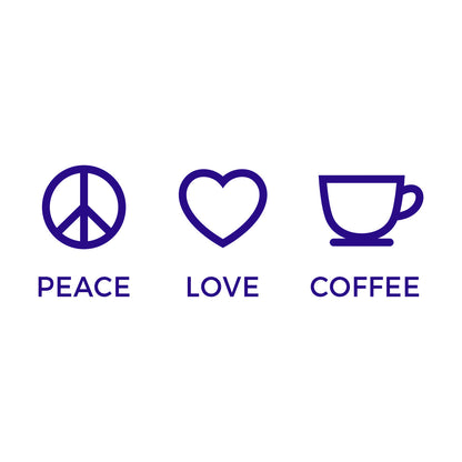 Wall Stickers Paster Paper Hippie Peace Love Coffee Lover Shop Kitchen Glass Stickers