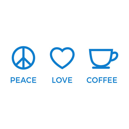 Wall Stickers Paster Paper Hippie Peace Love Coffee Lover Shop Kitchen Glass Stickers