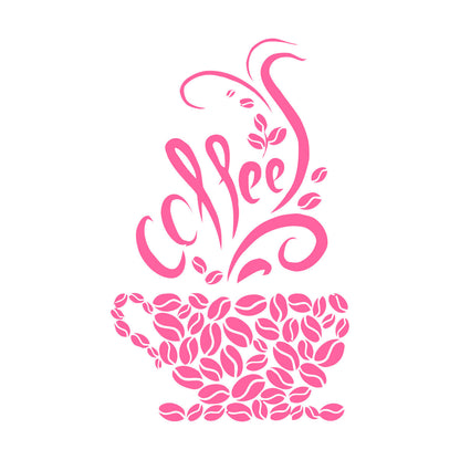 Wall Vinyl Sticker Decor Coffee Beans Cups Cafe Kitchen Pub Restaurant Store Decoration