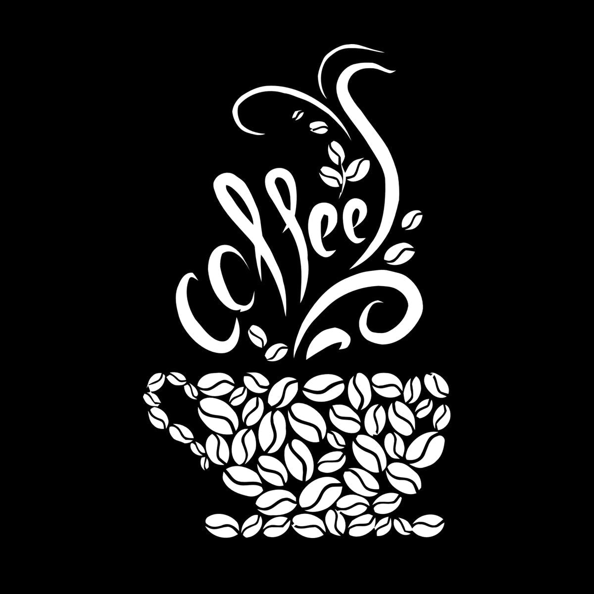 Wall Vinyl Sticker Decor Coffee Beans Cups Cafe Kitchen Pub Restaurant Store Decoration