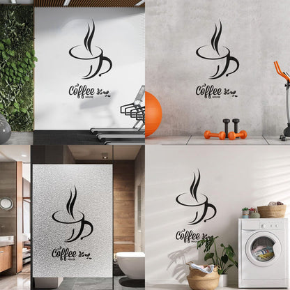 Coffee Cup Coffee Beans Cafe Bar Kitchen Fine Carving Stickers Tattoo Culture