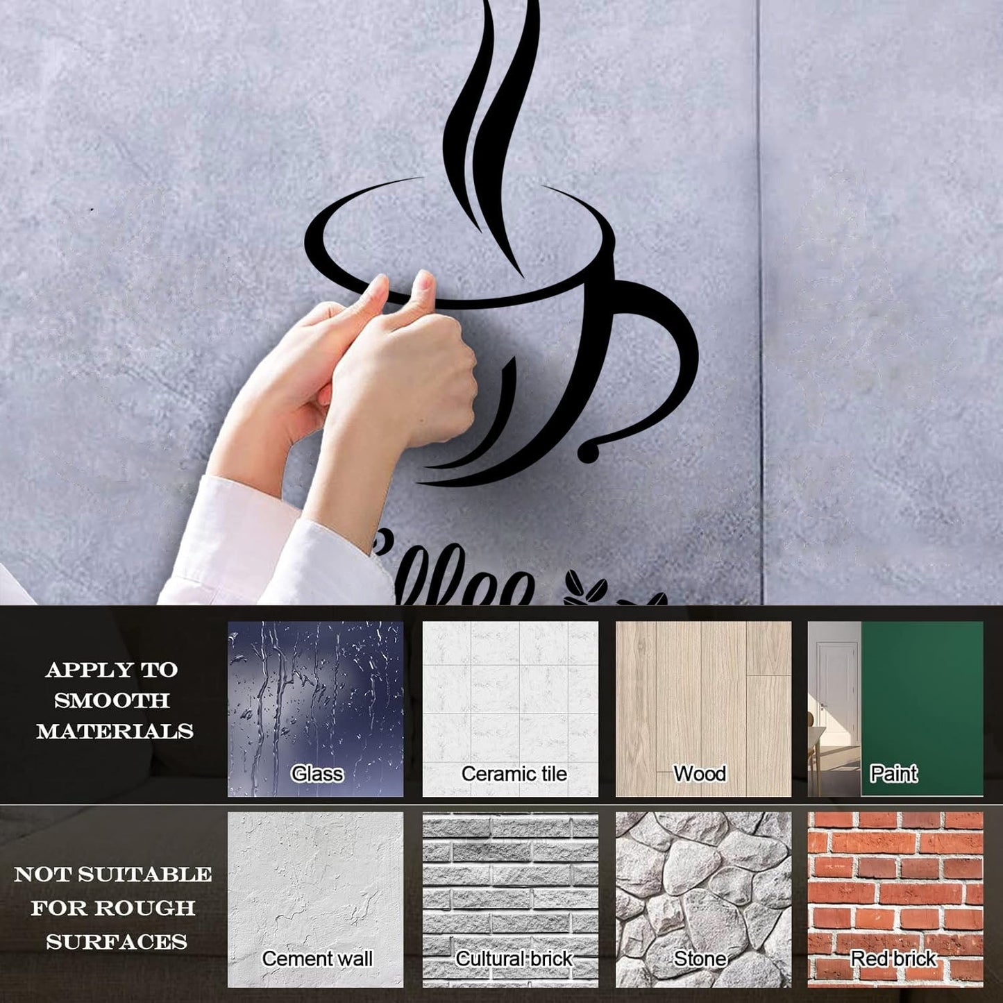 Coffee Cup Coffee Beans Cafe Bar Kitchen Fine Carving Stickers Tattoo Culture