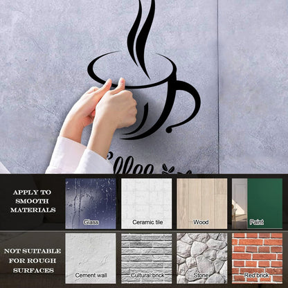 Coffee Cup Coffee Beans Cafe Bar Kitchen Fine Carving Stickers Tattoo Culture