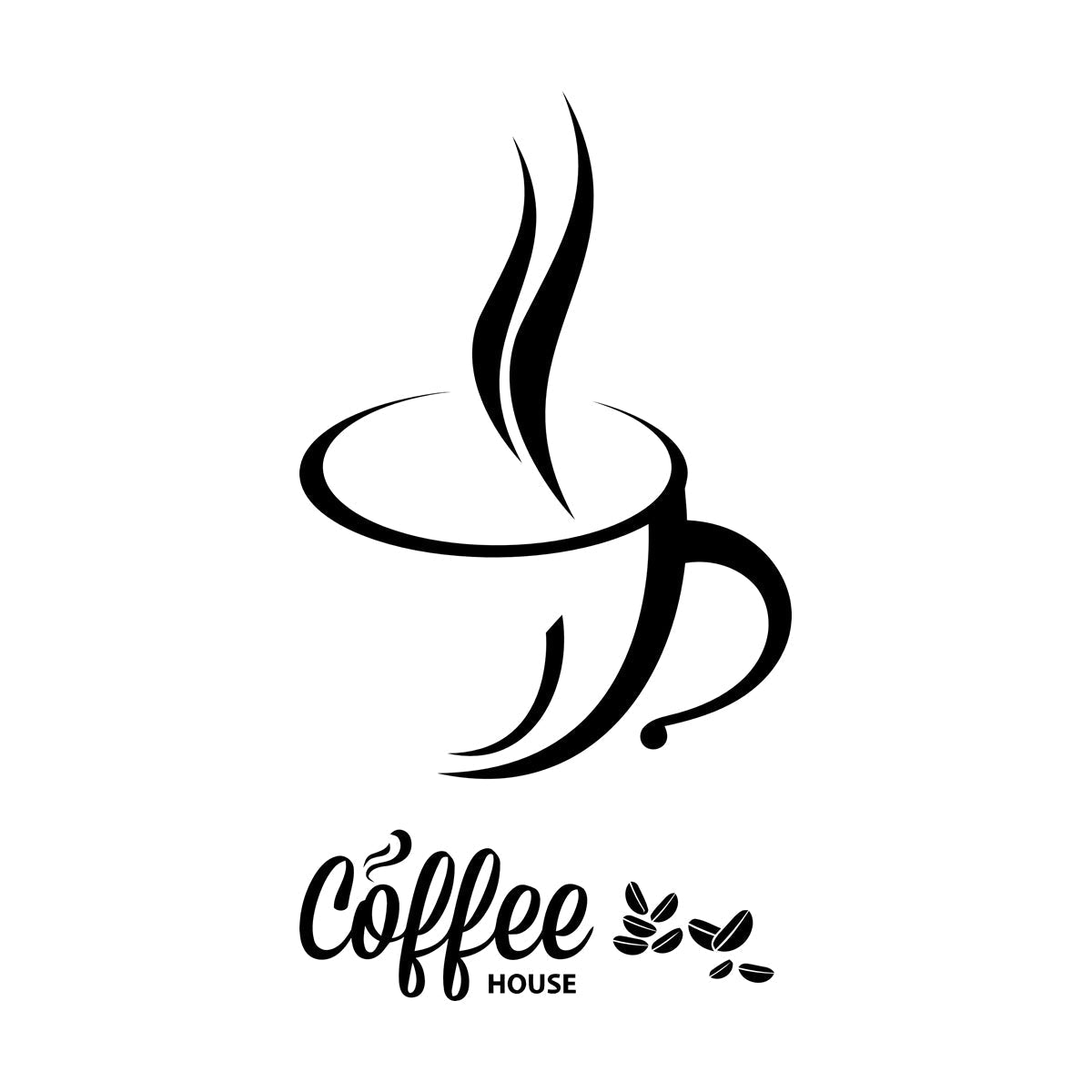 Coffee Cup Coffee Beans Cafe Bar Kitchen Fine Carving Stickers Tattoo Culture
