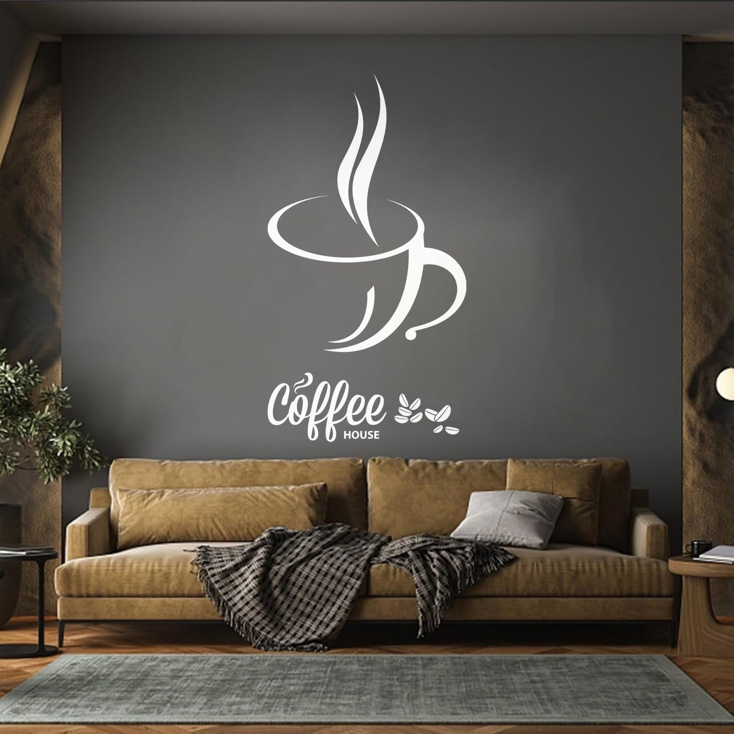 Coffee Cup Coffee Beans Cafe Bar Kitchen Fine Carving Stickers Tattoo Culture