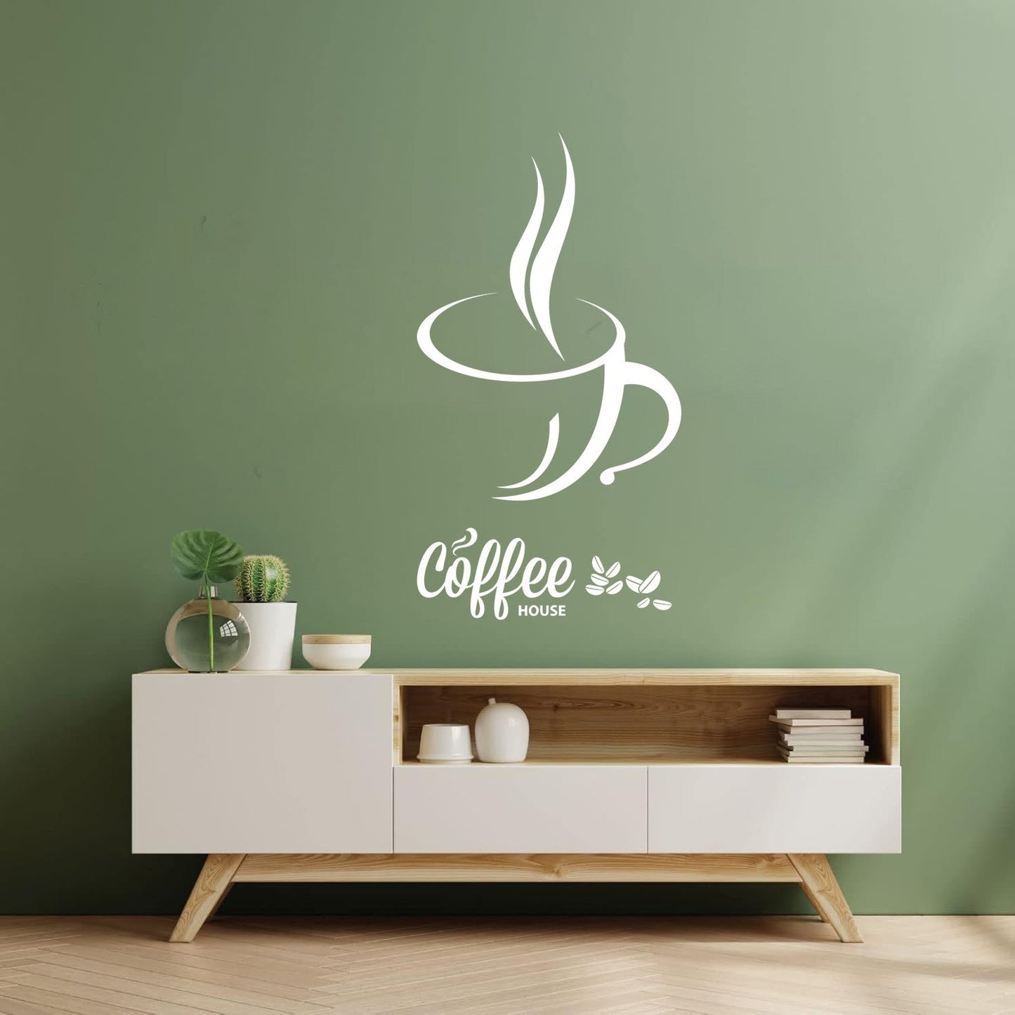 Coffee Cup Coffee Beans Cafe Bar Kitchen Fine Carving Stickers Tattoo Culture