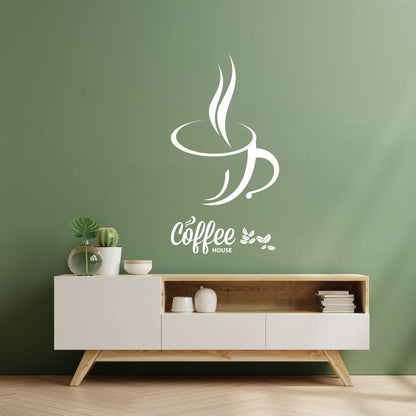 Coffee Cup Coffee Beans Cafe Bar Kitchen Fine Carving Stickers Tattoo Culture