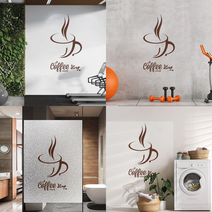 Coffee Cup Coffee Beans Cafe Bar Kitchen Fine Carving Stickers Tattoo Culture