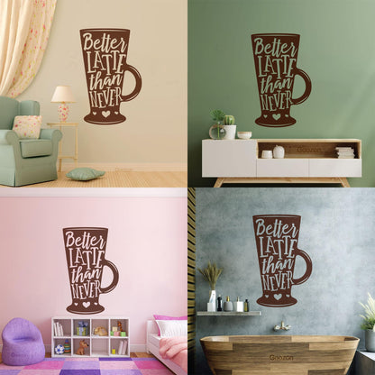 Wall Stickers Words On Coffee Mug Quotes About Coffee Removable Without Leaving Glue