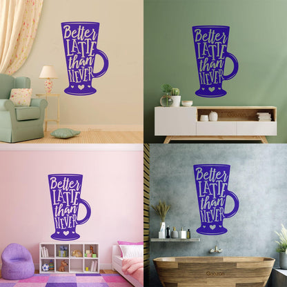 Wall Stickers Words On Coffee Mug Quotes About Coffee Removable Without Leaving Glue