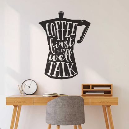 Vinyl Art Sticker Words On Coffee Pot Quotes About Coffee Shop N Do Not Damage The Wall Surface