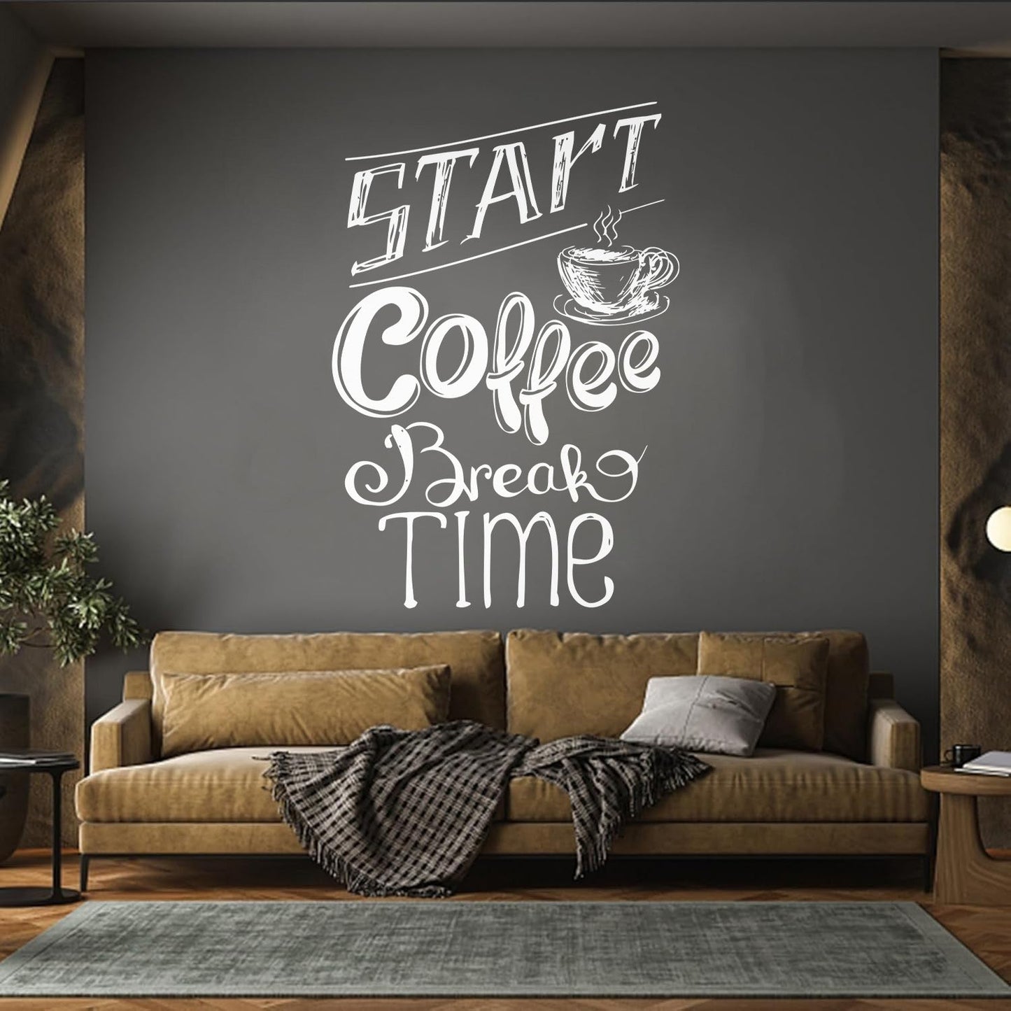 Lettering Decals Start Coffee Break Time Lettering Kitchen Cup Equipped With Transfer Film Kit