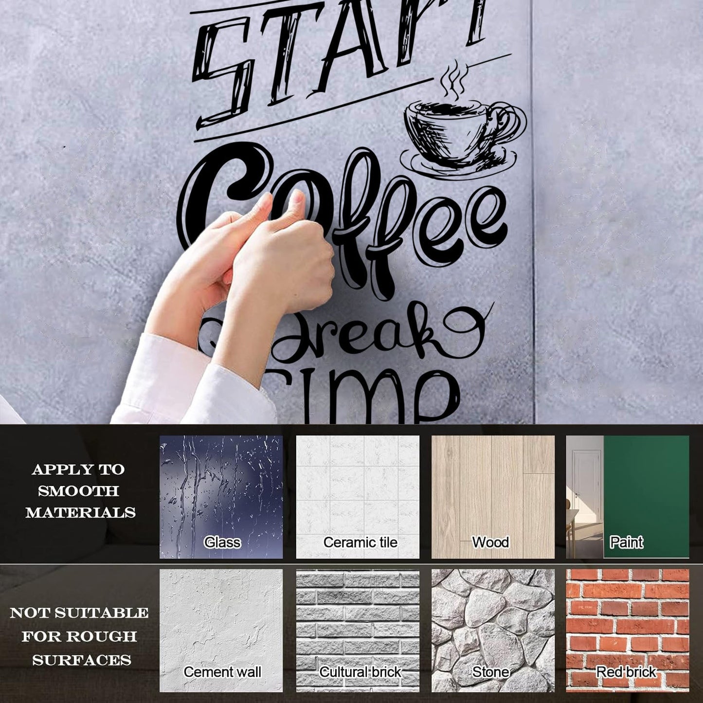 Lettering Decals Start Coffee Break Time Lettering Kitchen Cup Equipped With Transfer Film Kit