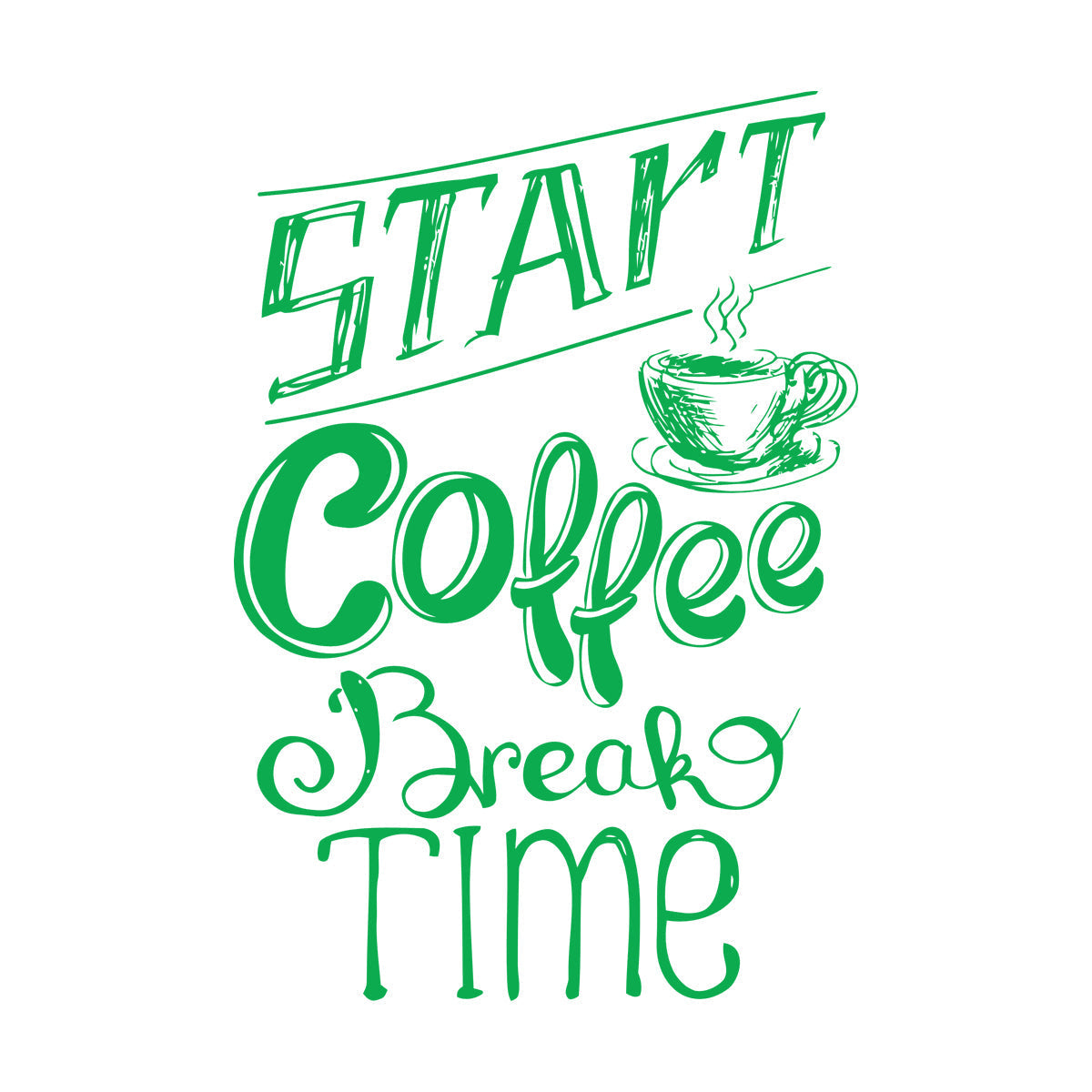 Lettering Decals Start Coffee Break Time Lettering Kitchen Cup Equipped With Transfer Film Kit