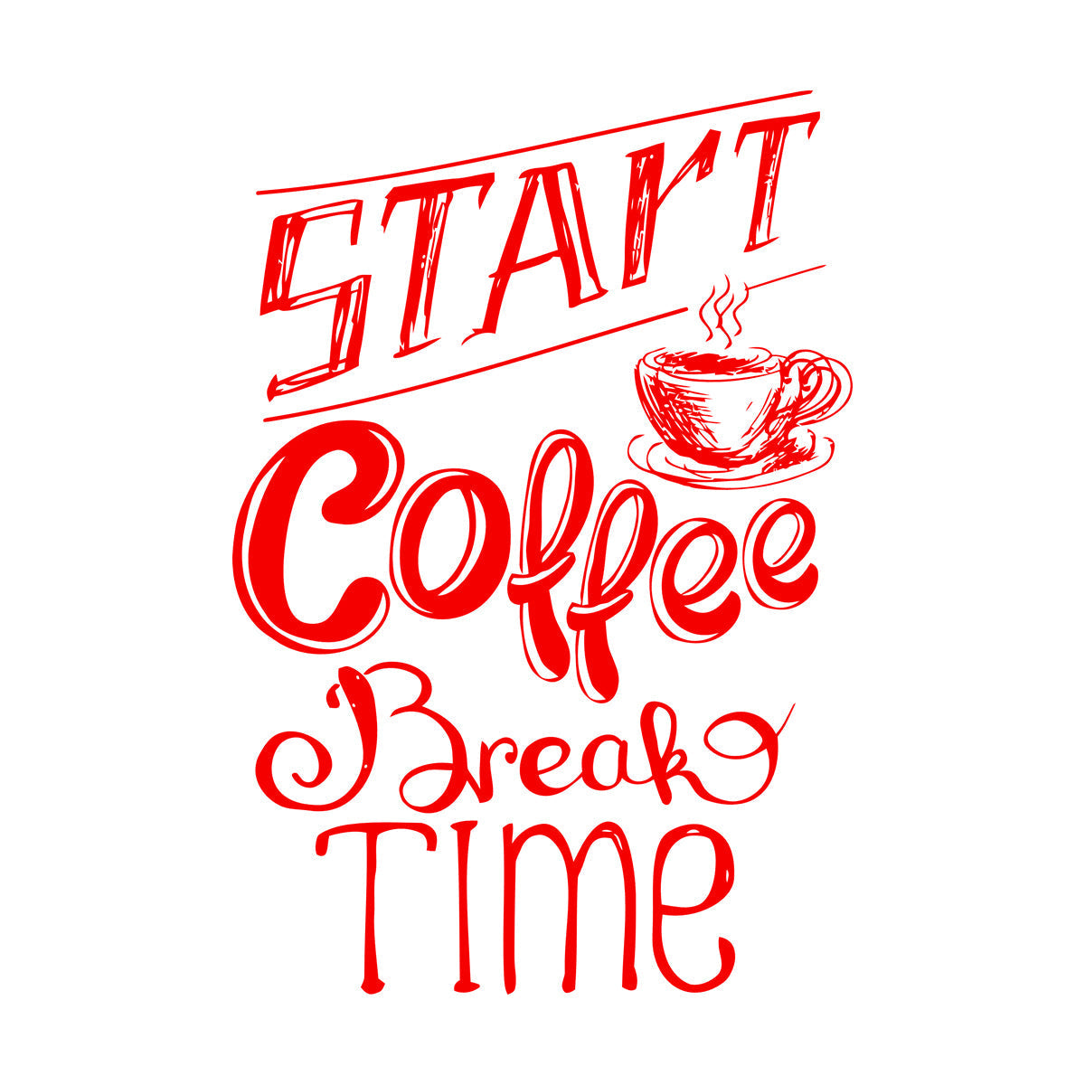 Lettering Decals Start Coffee Break Time Lettering Kitchen Cup Equipped With Transfer Film Kit