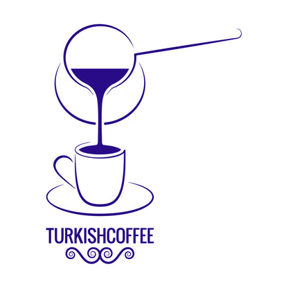 Wall Decals Pvc Turkish Coffee Turk Cup Lettering Flourish Cafe Coffee House Easy Installation