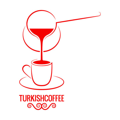 Wall Decals Pvc Turkish Coffee Turk Cup Lettering Flourish Cafe Coffee House Easy Installation
