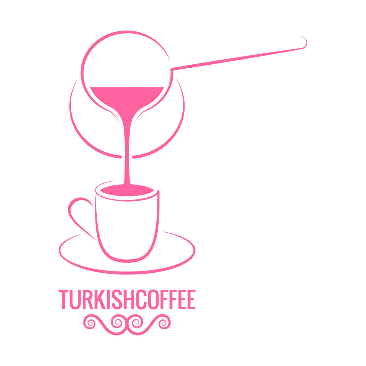 Wall Decals Pvc Turkish Coffee Turk Cup Lettering Flourish Cafe Coffee House Easy Installation