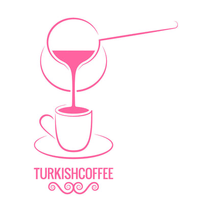 Wall Decals Pvc Turkish Coffee Turk Cup Lettering Flourish Cafe Coffee House Easy Installation