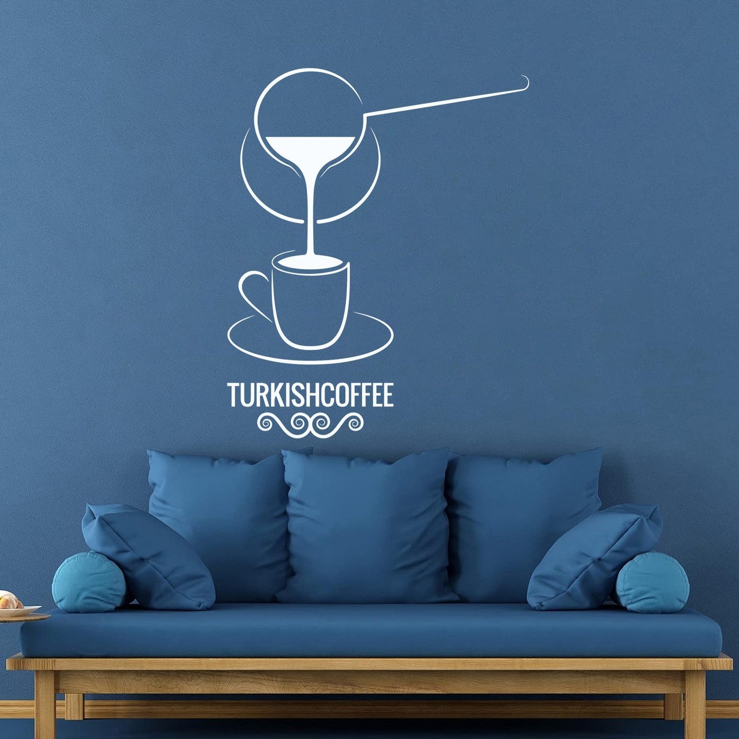 Wall Decals Pvc Turkish Coffee Turk Cup Lettering Flourish Cafe Coffee House Easy Installation