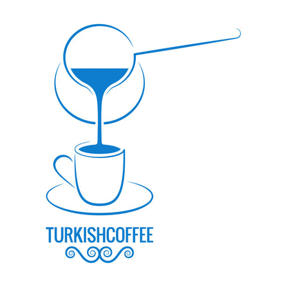 Wall Decals Pvc Turkish Coffee Turk Cup Lettering Flourish Cafe Coffee House Easy Installation