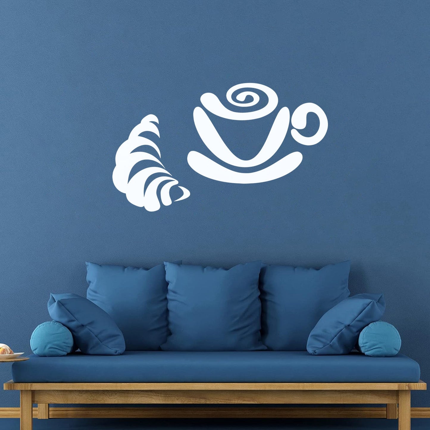 Lettering Stickers Breakfast Coffee Cup Tea Croissant Bun Art Mural Painting