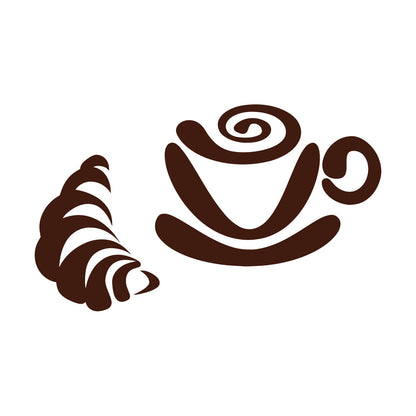 Lettering Stickers Breakfast Coffee Cup Tea Croissant Bun Art Mural Painting