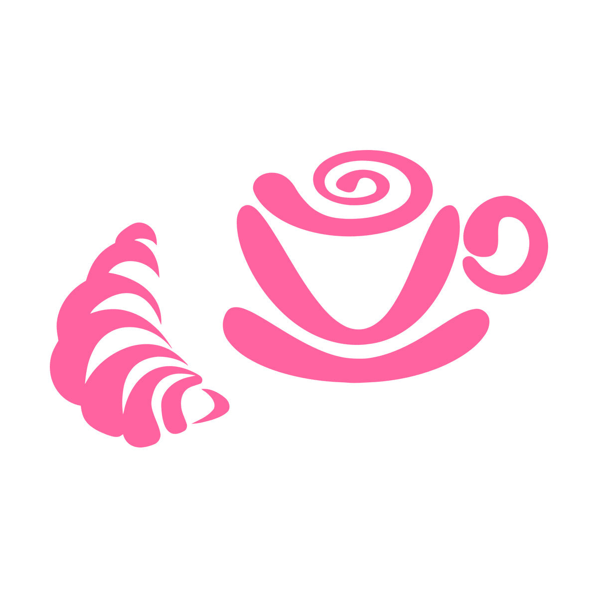 Lettering Stickers Breakfast Coffee Cup Tea Croissant Bun Art Mural Painting