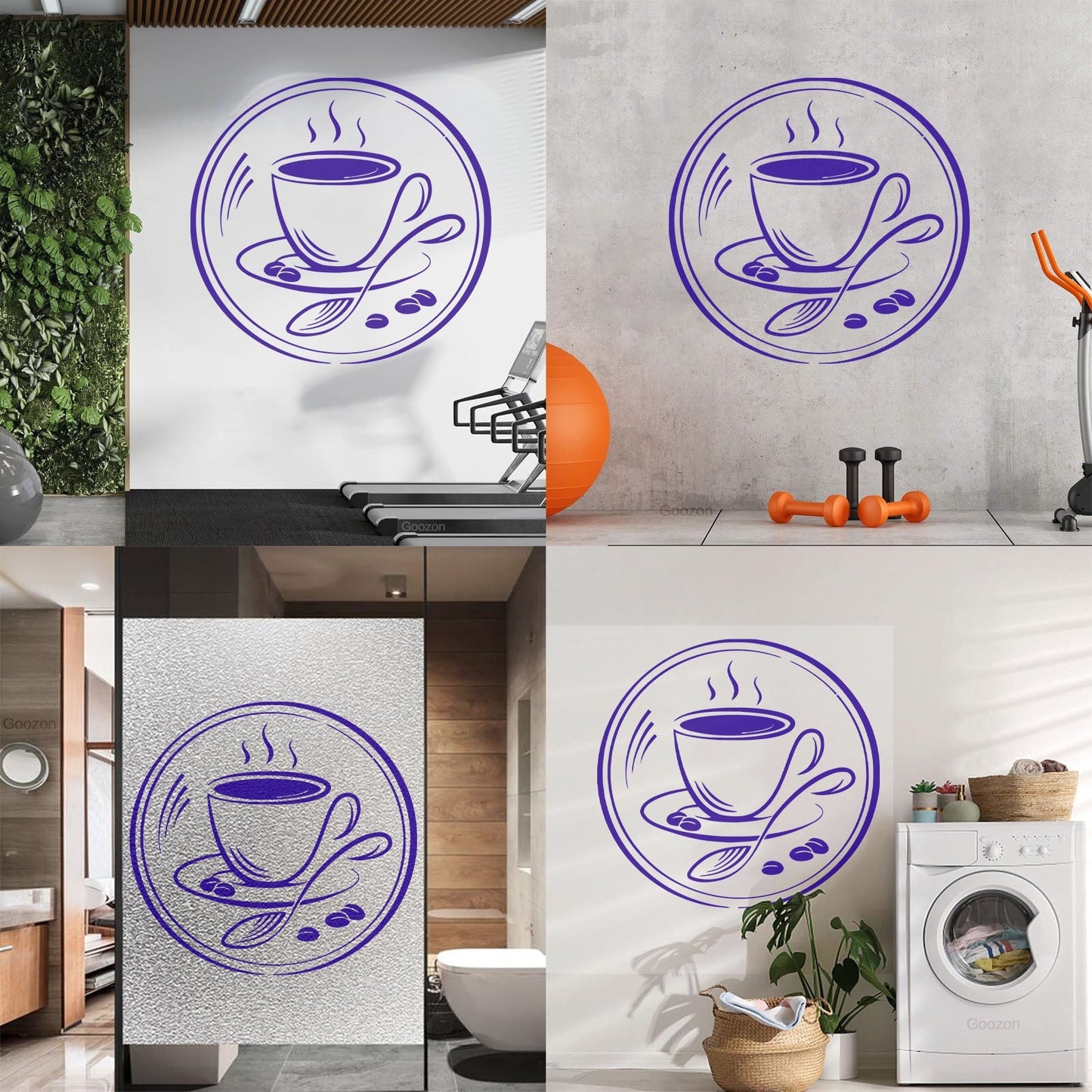 Wall Decals Paster Paper Coffee Couple Grain Coffee Shop Restaurant Multiple Size Options